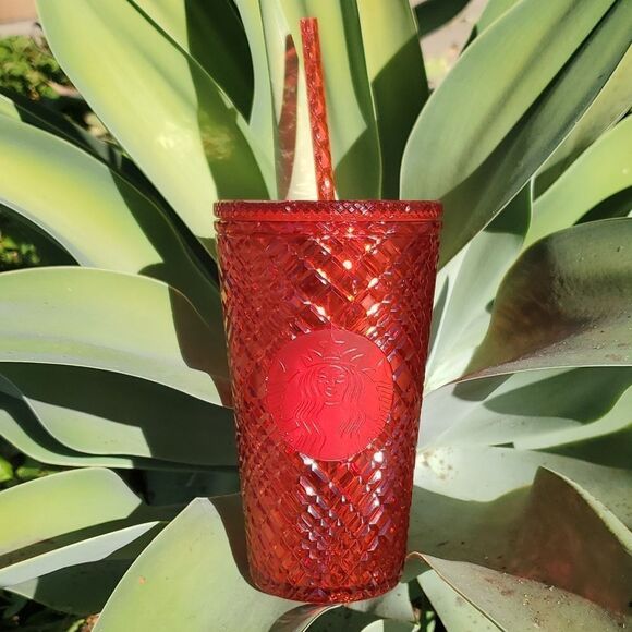 Starbucks Grande Red Jewel Jeweled Christmas Tumbler NWT - Picture 1 of 3